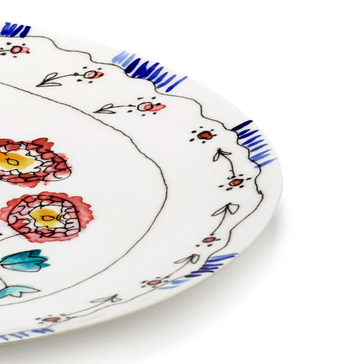 Midnight Flowers Serving Plate