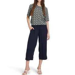 Mid-Rise Cropped Straight Leg Trousers