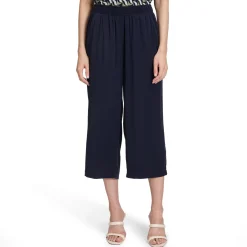 Mid-Rise Cropped Straight Leg Trousers