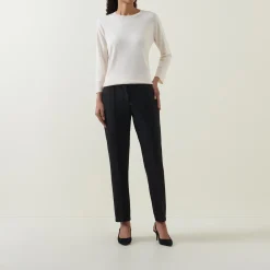 Best ELENA MIRÒ Mid-Rise Pleated Straight Leg Trousers