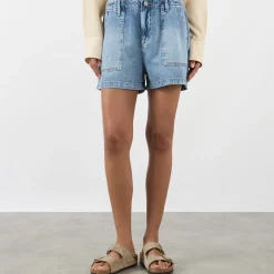 Hot GOOD AMERICAN Mid-Rise Straight Denim Shorts