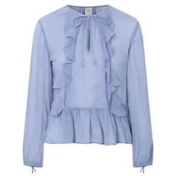 Mikaela Tie-Front Ruffled Blouse
