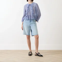 Mikaela Tie-Front Ruffled Blouse