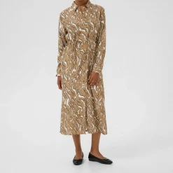 Hot KAFFE Mille Animal Print Shirt Dress