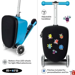 Mini Micro LED Foldable Luggage Scooter
