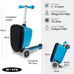 Outlet MICRO SCOOTERS Mini Micro LED Foldable Luggage Scooter