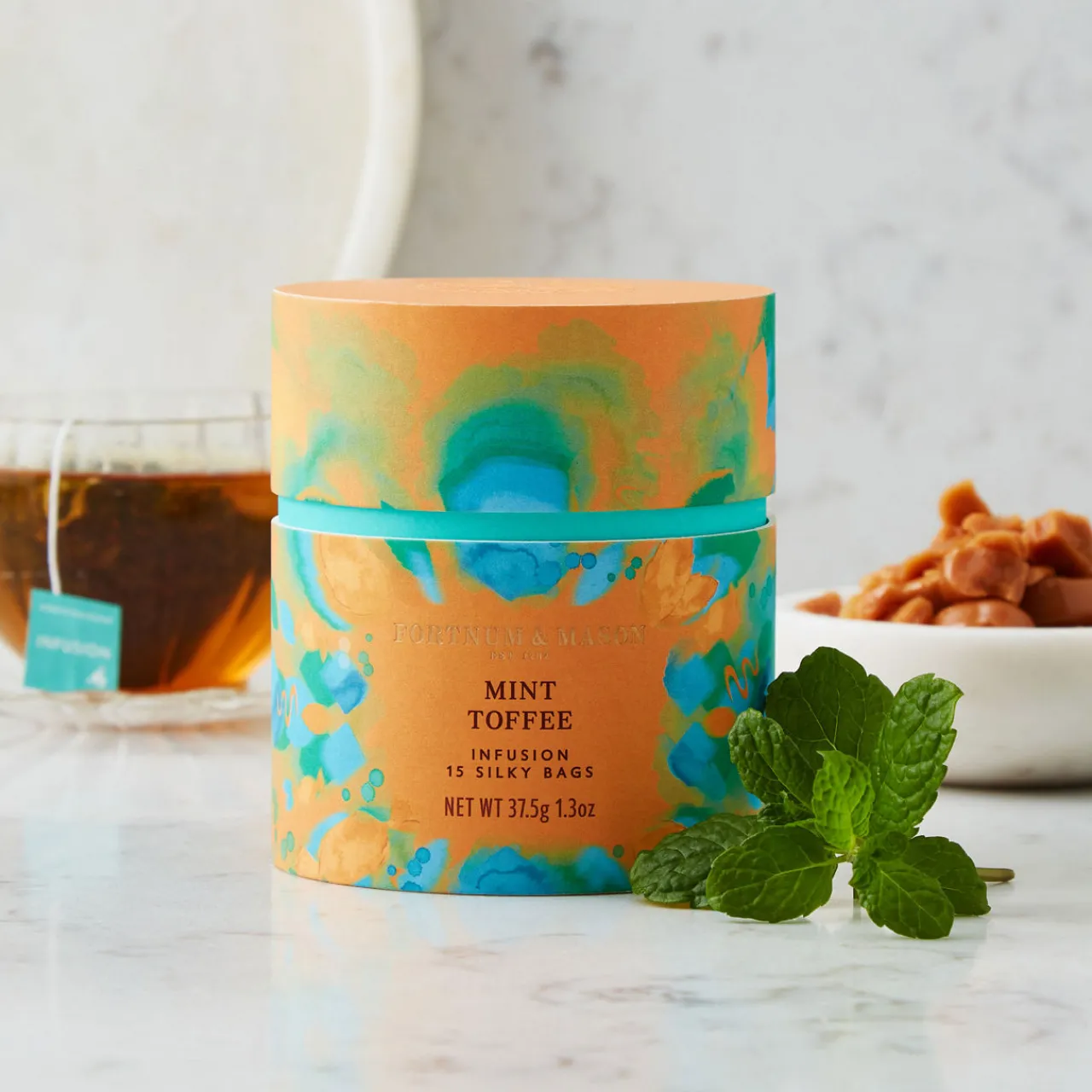 Hot FORTNUM & MASON Mint Toffee Infusion - 15 Silky Bags 37.5g