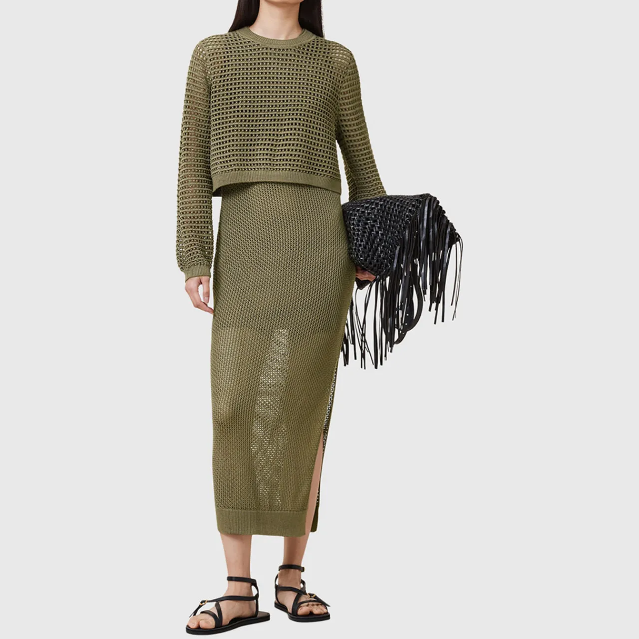 Fashion ALLSAINTS Miro Hybrid Knit Dress