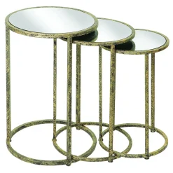 Hot MINDY BROWNES Mirror Top Nest of Tables Three-Piece Set