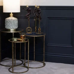 Hot MINDY BROWNES Mirror Top Nest of Tables Three-Piece Set