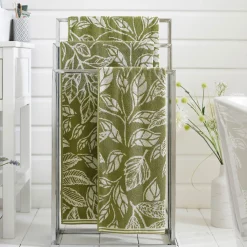 Fashion DEYONGS Mixed Leaves Towel Green