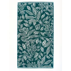 Mixed Leaves Towel Teal