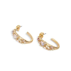 Mixed Stone Hoop Earrings