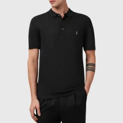 Outlet ALLSAINTS Mode Logo Knitted Polo Shirt