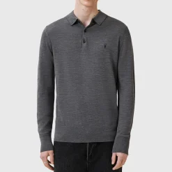 Hot ALLSAINTS Mode Merino Wool Logo Polo Sweater