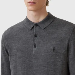 Hot ALLSAINTS Mode Merino Wool Logo Polo Sweater