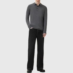 Hot ALLSAINTS Mode Merino Wool Logo Polo Sweater