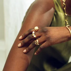 Molten Pearl Twisted Stack Ring