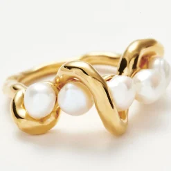 Molten Pearl Twisted Stack Ring