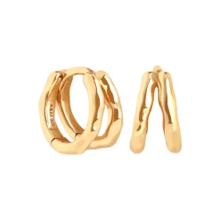 Molten Textured Illusion Huggie Hope Earrings