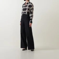 Monogram Logo Printed Blouse