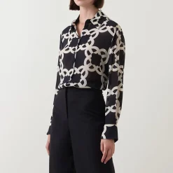 Monogram Logo Printed Blouse