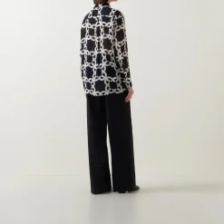 Monogram Logo Printed Blouse