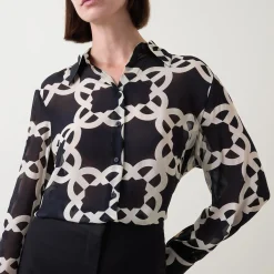 Monogram Logo Printed Blouse