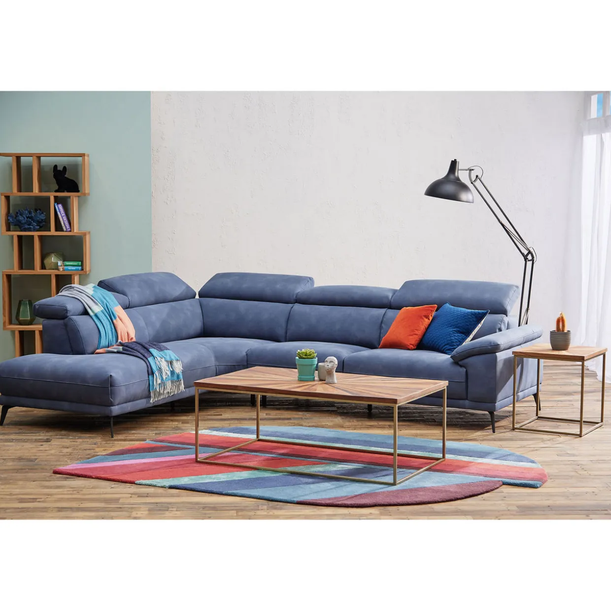 Montero 5-Seater LHF Corner Sofa Navy
