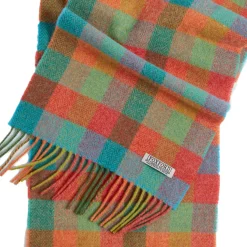 Multi-Colour Check Lambswool Scarf