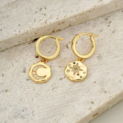 Sale METTLE & BLOOM My Sun, Moon & Stars Drop Earrings