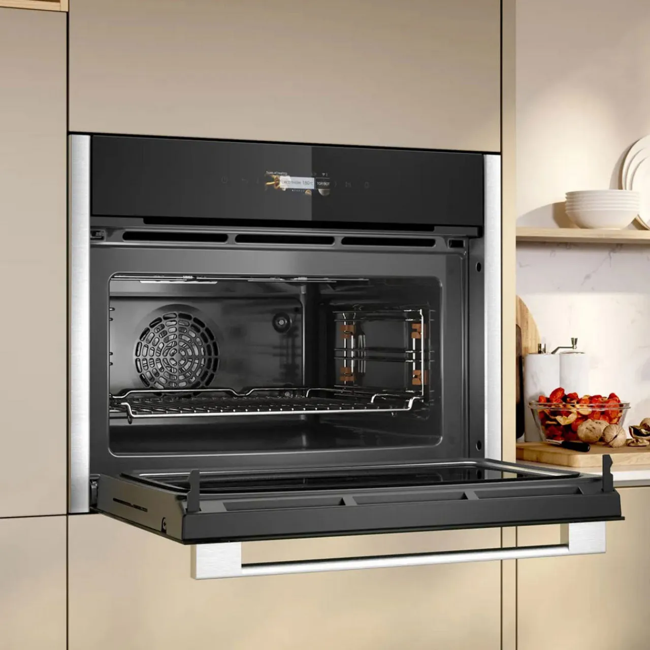 New NEFF N70 Built In Compact Oven with Microwave Function Stainless Steel