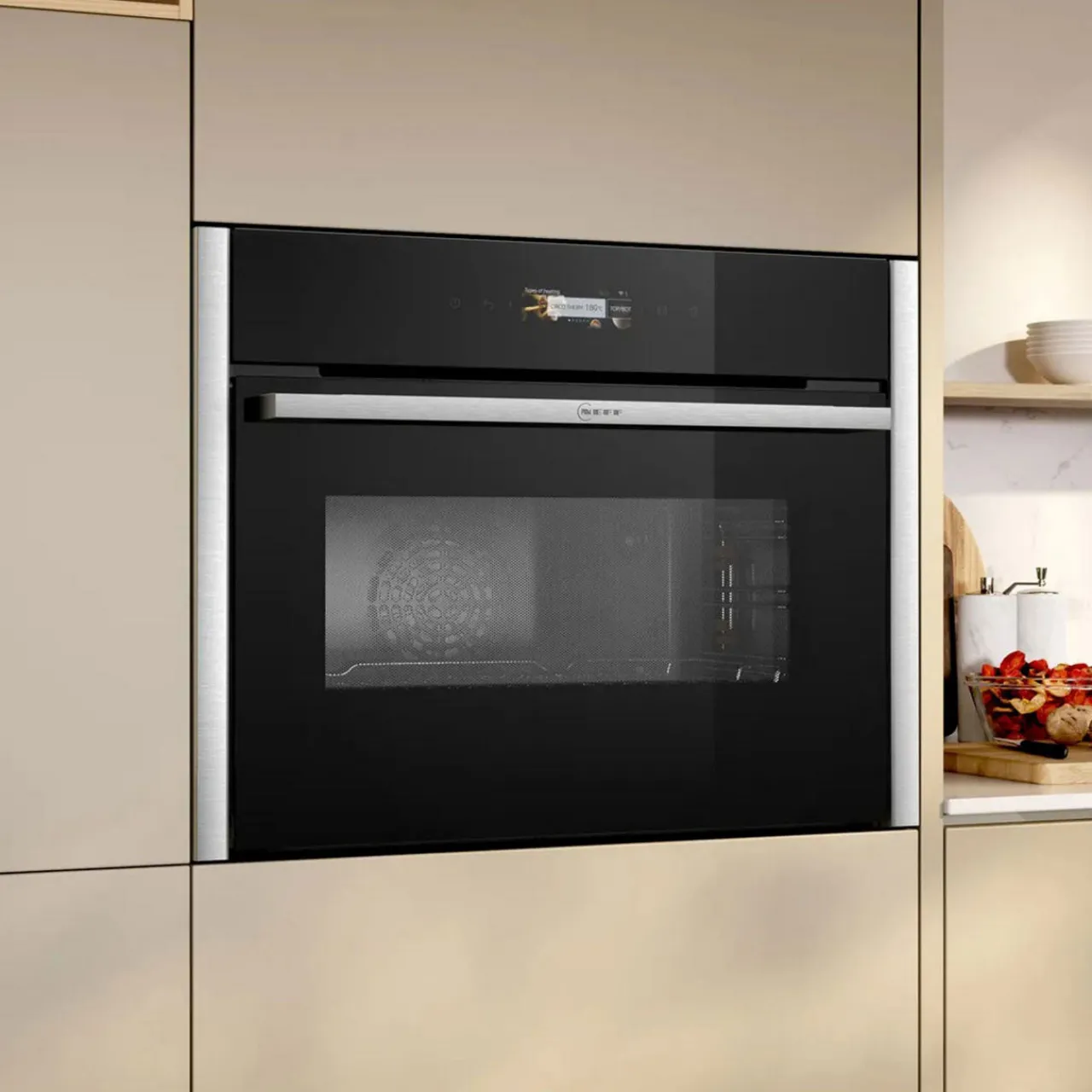 New NEFF N70 Built In Compact Oven with Microwave Function Stainless Steel