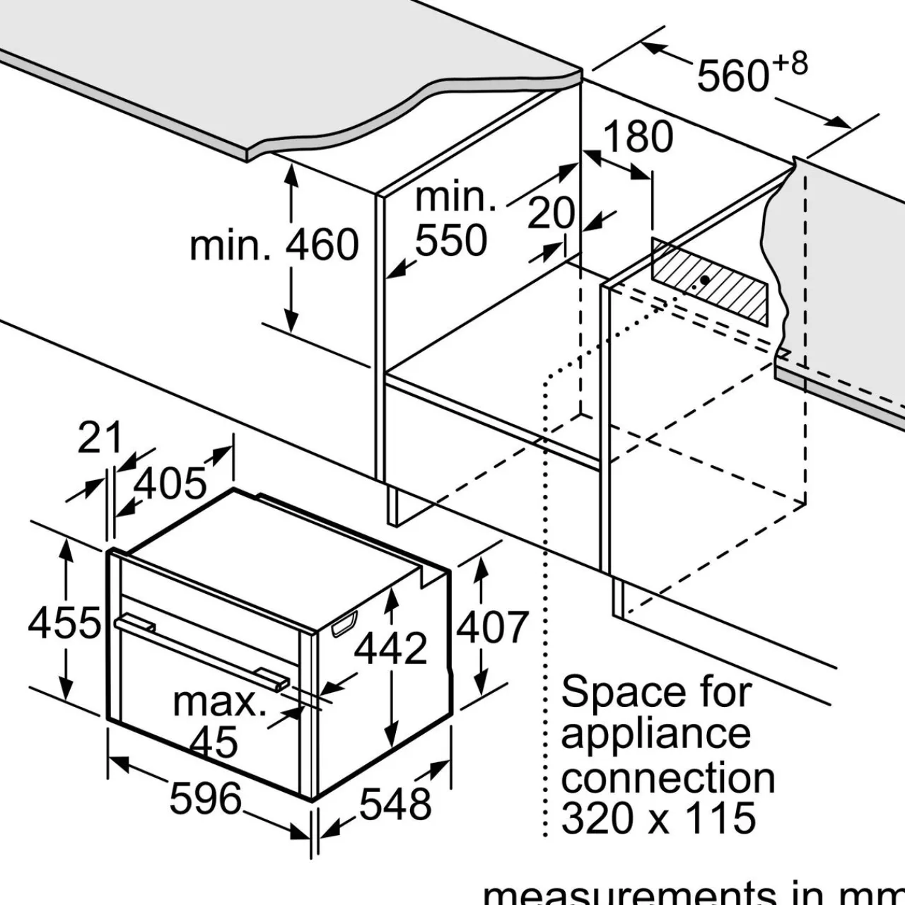 New NEFF N70 Built In Compact Oven with Microwave Function Stainless Steel