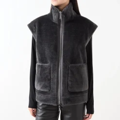 Naval Reversible Faux Fur Gilet