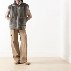 Naval Reversible Faux Fur Gilet