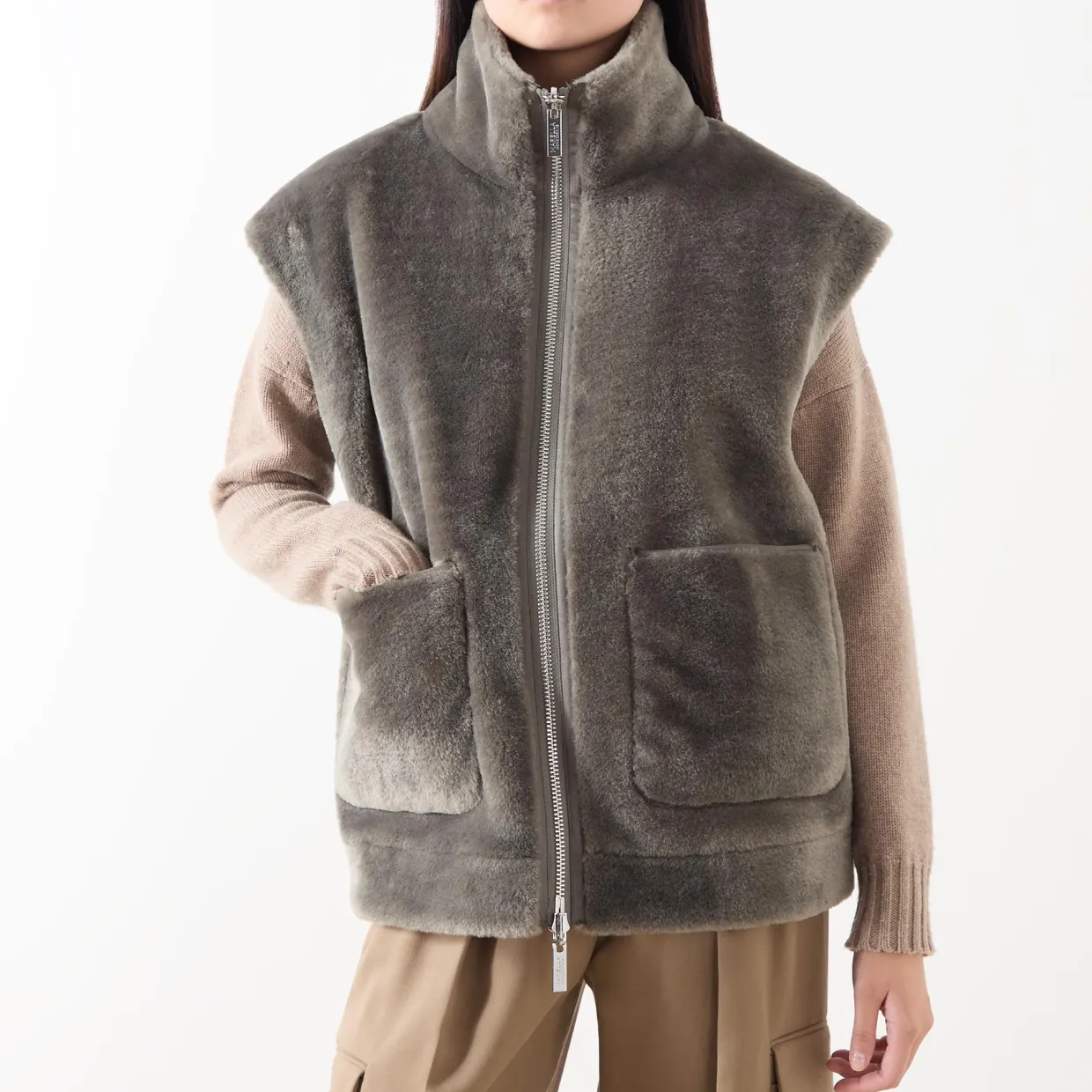 Naval Reversible Faux Fur Gilet