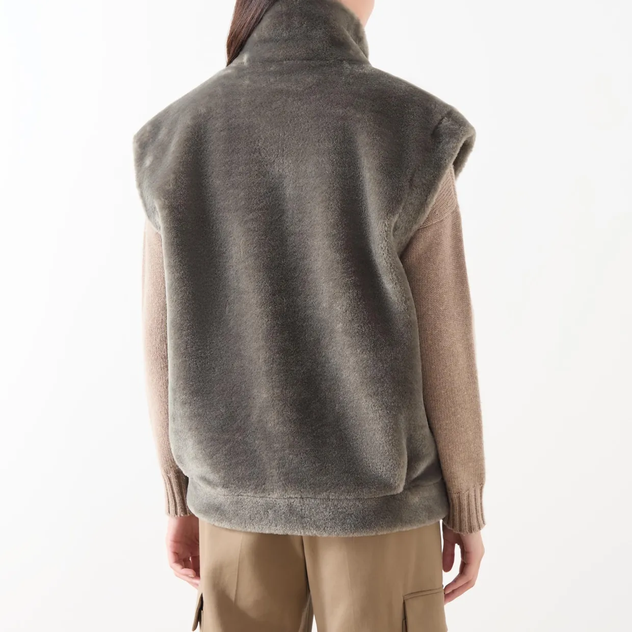 Naval Reversible Faux Fur Gilet