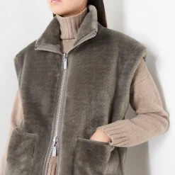 Naval Reversible Faux Fur Gilet