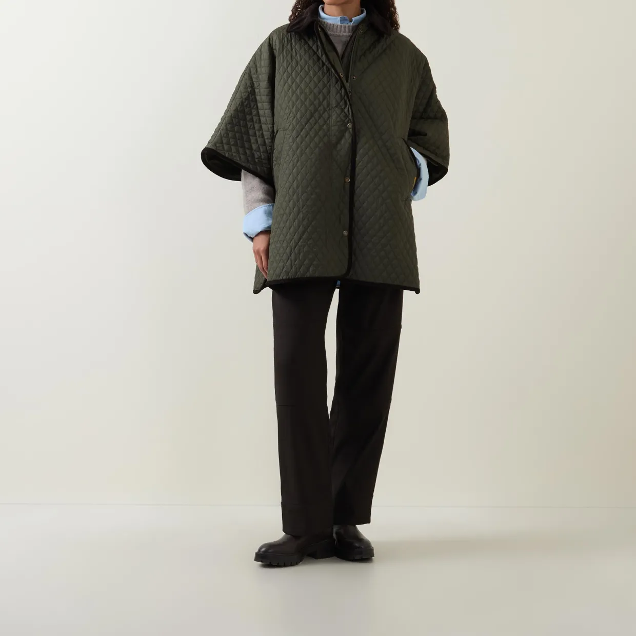 Oakham Diamond Quilted Cape Coat