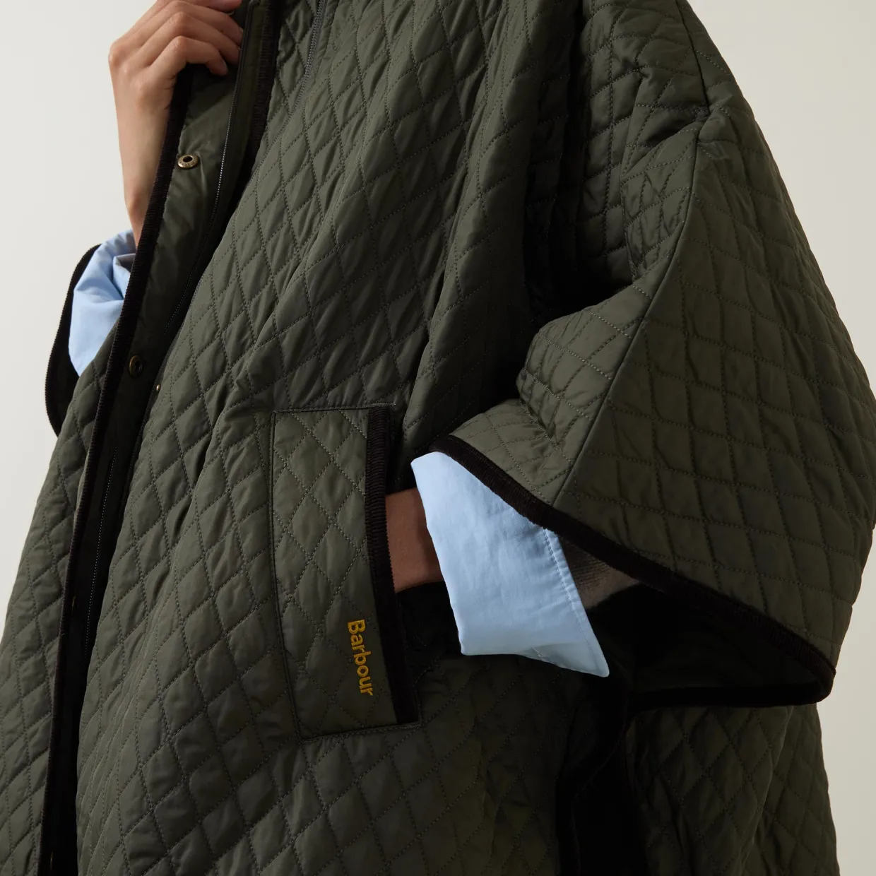 Oakham Diamond Quilted Cape Coat
