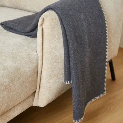 Oatmeal Blanket Stitch Throw