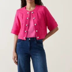 Fashion JOSEPH RIBKOFF Ornate-Button Woven Tweed Jacket