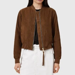 Fashion ALLSAINTS Orten Suede Bomber Jacket