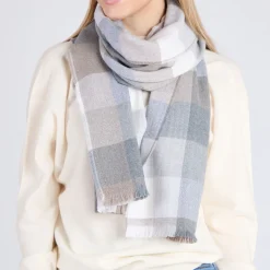 Online FOXFORD Oxford Block Check Extra Fine Scarf