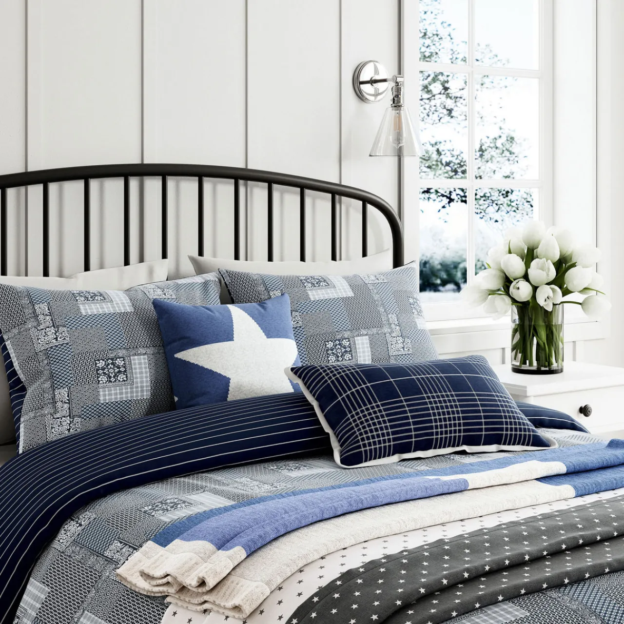 Discount HELENA SPRINGFIELD Paisley Patch Duvet Set White