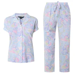 Paisley Print Cropped Pyjama Set