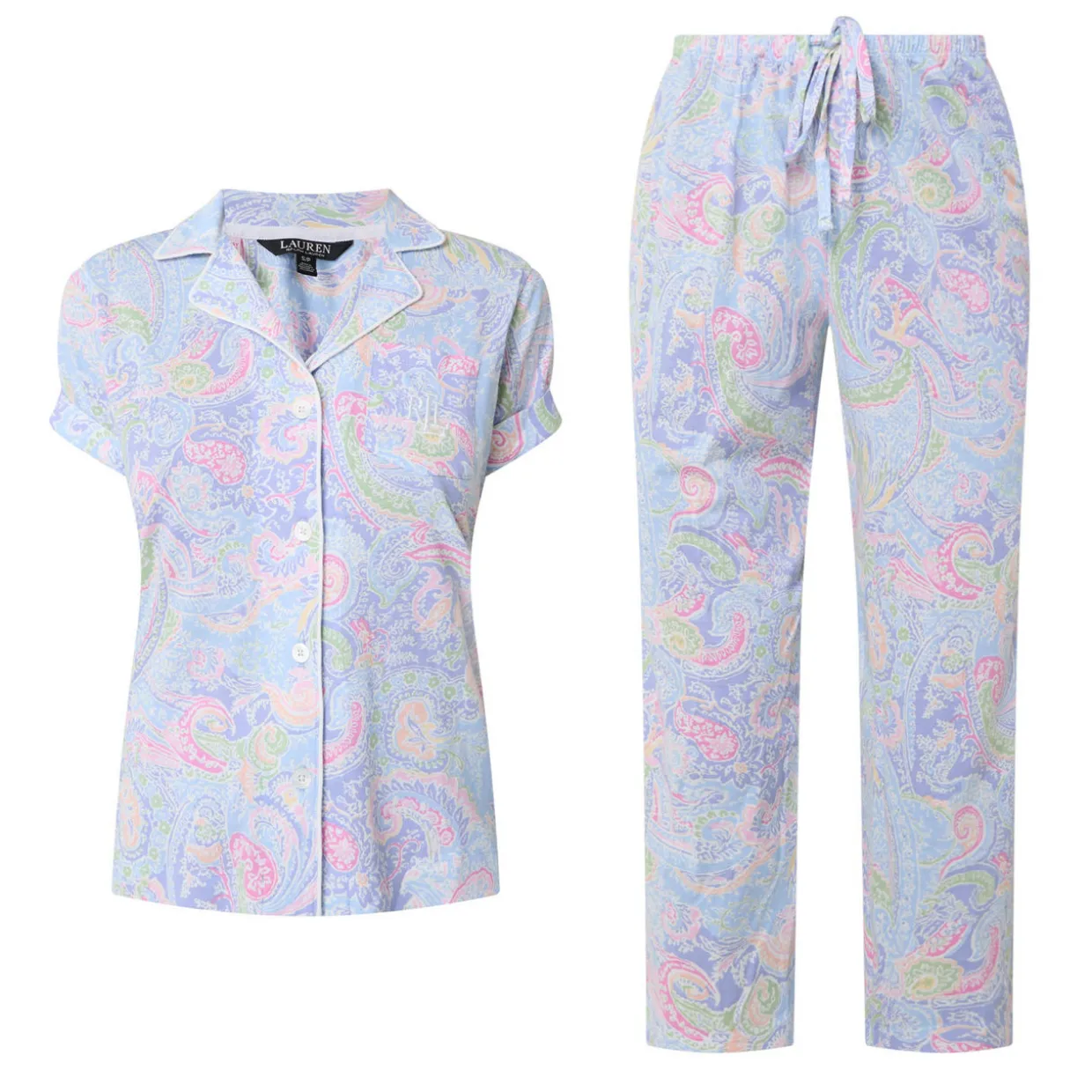 Paisley Print Cropped Pyjama Set