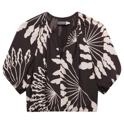 Discount MINT VELVET Palm Puff Sleeve Cropped Top