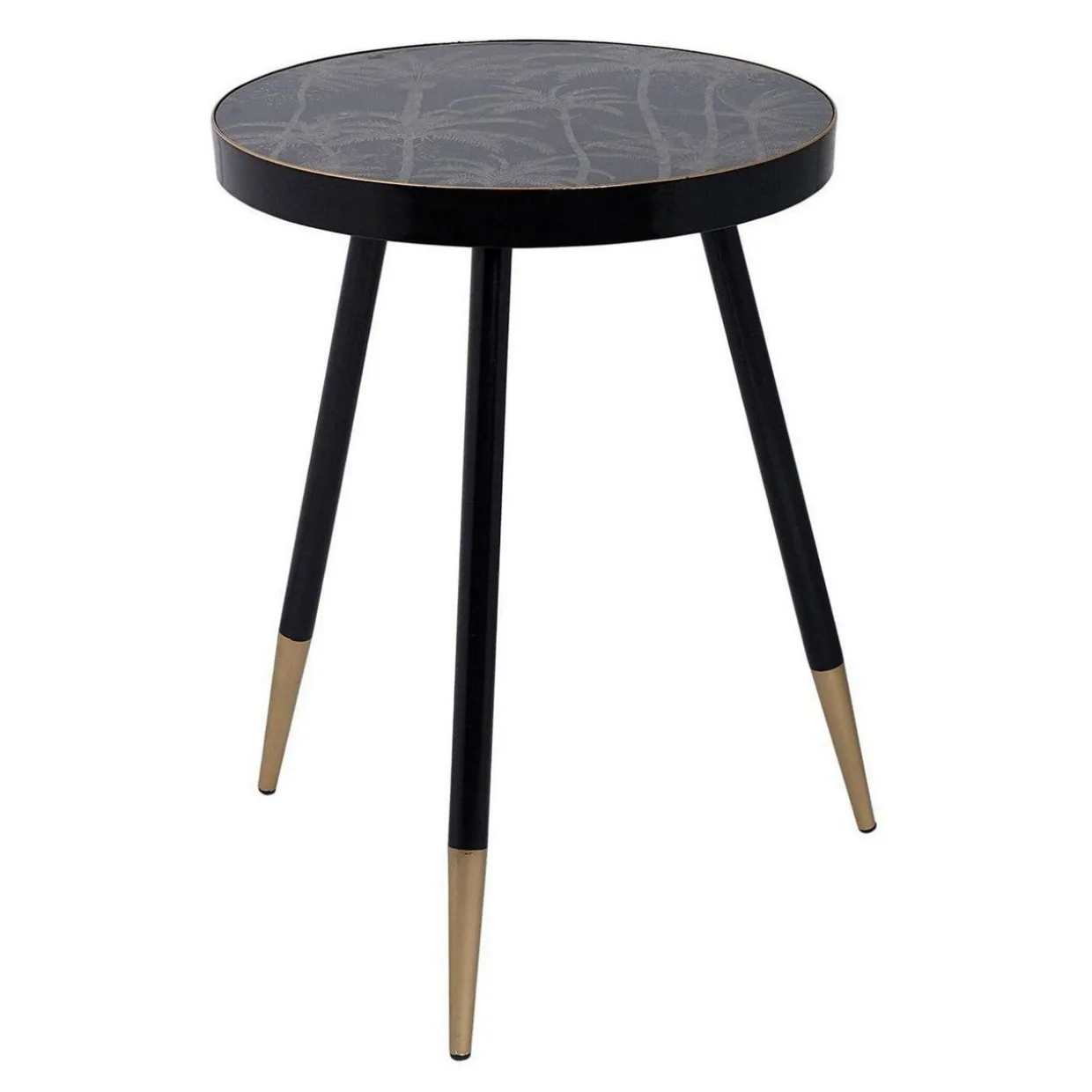 Palm Tree Round Side Table
